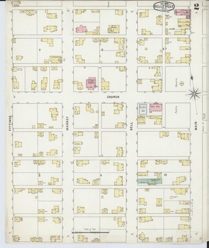 Sanborn Fire Insurance Map from Bellville, Richland County, Ohio (1895), Sheet #0002 - Historic Sanborn Fire Insurance Map Print, vintage old map wall art, antique decor, genealogy gift, Ohio Ohio map