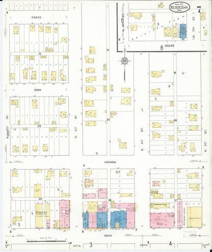 Sanborn Fire Insurance Map from Neodesha, Wilson County, Kansas (1912), Sheet #0007 - Complete Map Set gallery image, historic Sanborn map, vintage wall art, Kansas Kansas