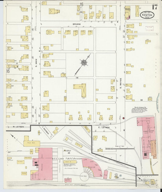 Sanborn Fire Insurance Map from Kenton, Hardin County, Ohio (1911), Sheet #0017 - Historic Sanborn Fire Insurance Map Print, vintage old map wall art, antique decor, genealogy gift, Ohio Ohio map