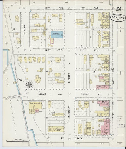 Sanborn Fire Insurance Map from Ashland, Ashland County, Wisconsin (1890), Sheet #0012 - Complete Map Set gallery image, historic Sanborn map, vintage wall art, Wisconsin Wisconsin