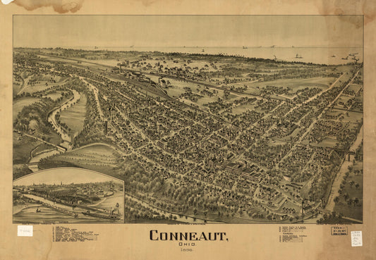 Conneaut, Ohio 1896 (1896) – Historic Bird’s-Eye View Panorama Print