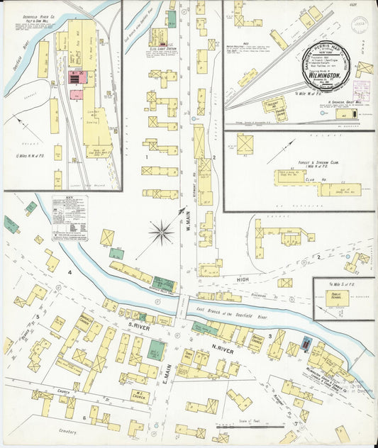 Sanborn Fire Insurance Map from Wilmington, Windham County, Vermont (1901), Sheet #0001 - Historic Sanborn Fire Insurance Map Print, vintage old map wall art, antique decor, genealogy gift, Vermont Vermont map
