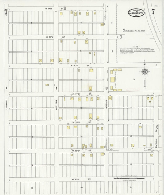 Sanborn Fire Insurance Map from Cedar Grove, Caddo Parish, Louisiana (1924), Sheet #0007 - Historic Sanborn Fire Insurance Map Print, vintage old map wall art, antique decor, genealogy gift, Louisiana Louisiana map