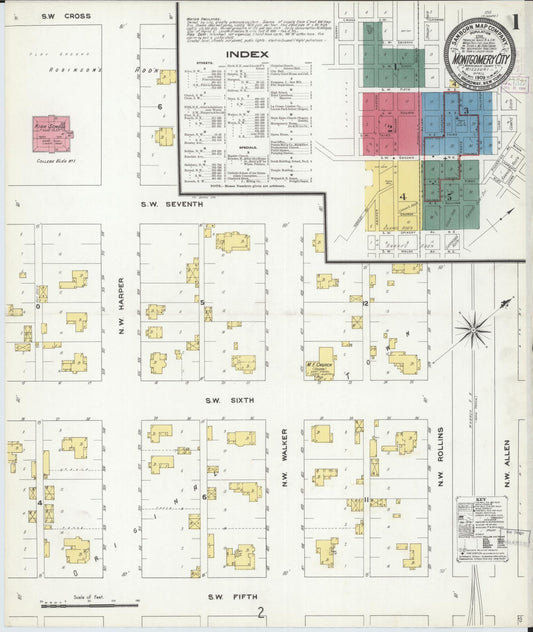 Sanborn Fire Insurance Map from Montgomery City, Montgomery County, Missouri (1909), Sheet #0001 - Historic Sanborn Fire Insurance Map Print, vintage old map wall art, antique decor, genealogy gift, Missouri Missouri map