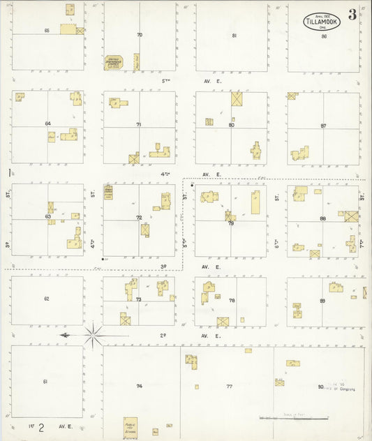Sanborn Fire Insurance Map from Tillamook, Tillamook County, Oregon (1902), Sheet #0003 - Historic Sanborn Fire Insurance Map Print, vintage old map wall art, antique decor, genealogy gift, Oregon Oregon map