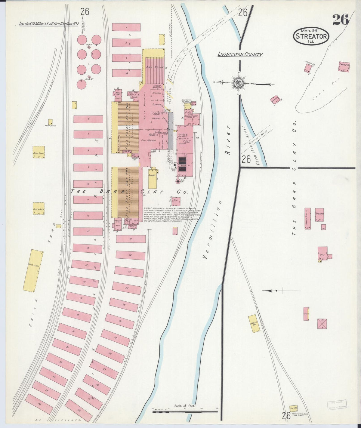 Sanborn Fire Insurance Map from Streator, La Salle County, Illinois (1916), Sheet #0026 - Complete Map Set gallery image, historic Sanborn map, vintage wall art, Illinois Illinois