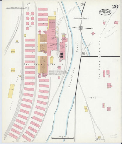 Sanborn Fire Insurance Map from Streator, La Salle County, Illinois (1916), Sheet #0026 - Complete Map Set gallery image, historic Sanborn map, vintage wall art, Illinois Illinois