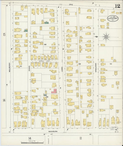 Sanborn Fire Insurance Map from Lockport, Niagara County, New York (1903), Sheet #0012 - Complete Map Set gallery image, historic Sanborn map, vintage wall art, New York New York
