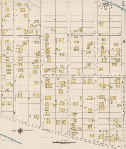 Sanborn Fire Insurance Map from Seaside, Clatsop County, Oregon (1921), Sheet #0005 - Complete Map Set gallery image, historic Sanborn map, vintage wall art, Oregon Oregon