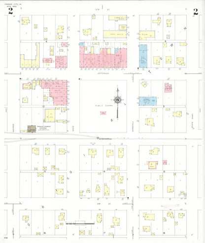 Sanborn Fire Insurance Map from Prairie City, Jasper County, Iowa (1940), Sheet #0002 - Historic Sanborn Fire Insurance Map Print, vintage old map wall art