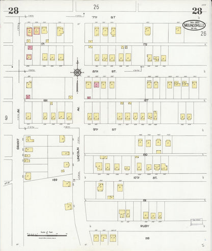 Sanborn Fire Insurance Map from Moundsville, Marshall County, West Virginia (1923), Sheet #0028 - Complete Map Set gallery image, historic Sanborn map, vintage wall art, West Virginia West Virginia