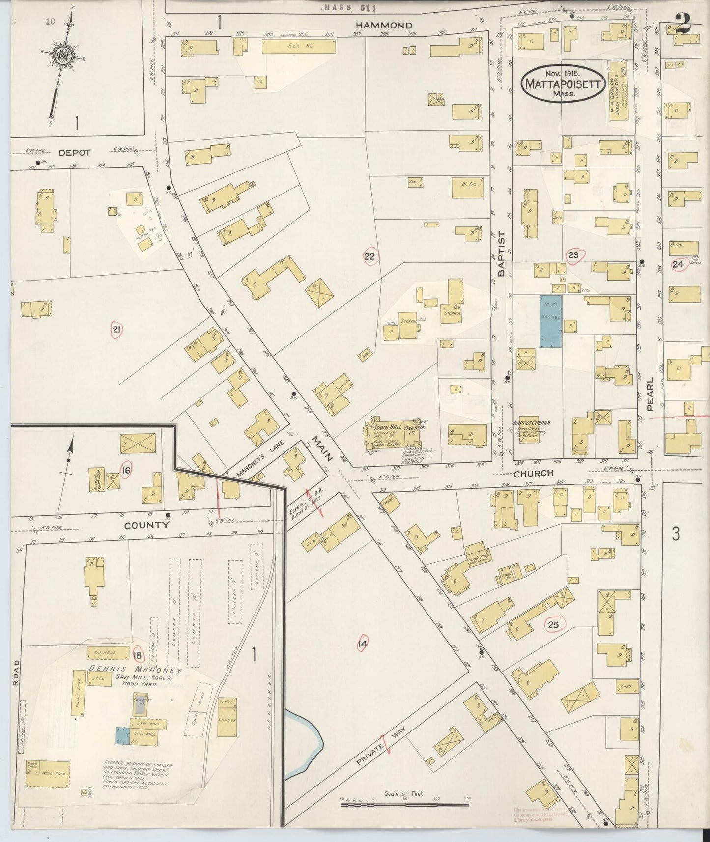 Sanborn Fire Insurance Map from Mattapoisett, Plymouth County, Massachusetts (1931), Sheet #0002 - Complete Map Set gallery image, historic Sanborn map, vintage wall art, Massachusetts Massachusetts