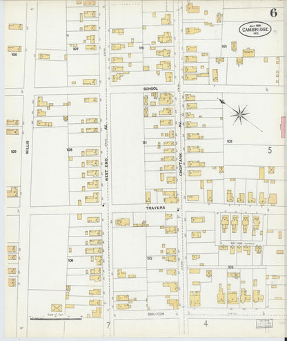 Sanborn Fire Insurance Map from Cambridge, Dorchester County, Maryland (1906), Sheet #0006 - Complete Map Set gallery image, historic Sanborn map, vintage wall art, Maryland Maryland