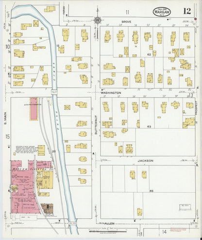Sanborn Fire Insurance Map from Warsaw, Wyoming County, New York (1919), Sheet #0012 - Complete Map Set gallery image, historic Sanborn map, vintage wall art, Warsaw Wyoming