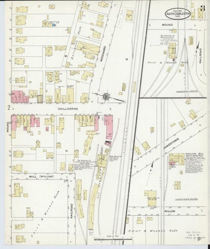 Sanborn Fire Insurance Map from South Charleston, Clark County, Ohio (1910), Sheet #0003 - Complete Map Set gallery image, historic Sanborn map, vintage wall art, Ohio Ohio