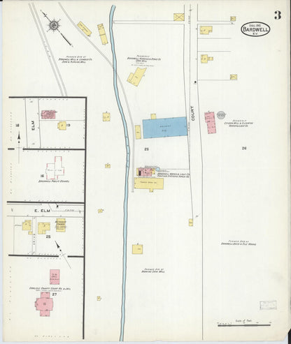 Sanborn Fire Insurance Map from Bardwell, Carlisle County, Kentucky (1915), Sheet #0003 - Complete Map Set gallery image, historic Sanborn map, vintage wall art, Kentucky Kentucky