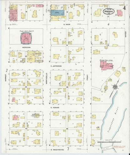 Sanborn Fire Insurance Map from Winamac, Pulaski County, Indiana (1911), Sheet #0004 - Complete Map Set gallery image, historic Sanborn map, vintage wall art, Indiana Indiana