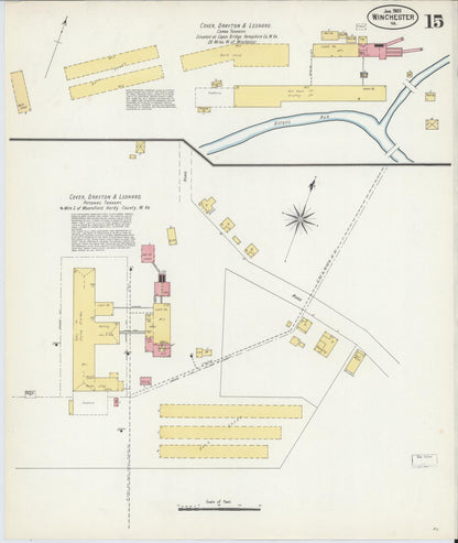 Sanborn Fire Insurance Map from Winchester, Independent Cities, Virginia (1903), Sheet #0015 - Complete Map Set gallery image, historic Sanborn map, vintage wall art, Virginia Virginia