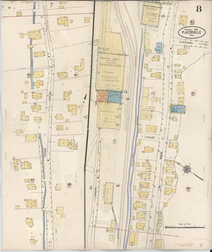Sanborn Fire Insurance Map from Placerville, El Dorado County, California (1940), Sheet #0008 - Complete Map Set gallery image, historic Sanborn map, vintage wall art, California California