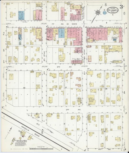 Sanborn Fire Insurance Map from Saint James, Watonwan County, Minnesota (1914), Sheet #0003 - Complete Map Set gallery image, historic Sanborn map, vintage wall art, Minnesota Minnesota