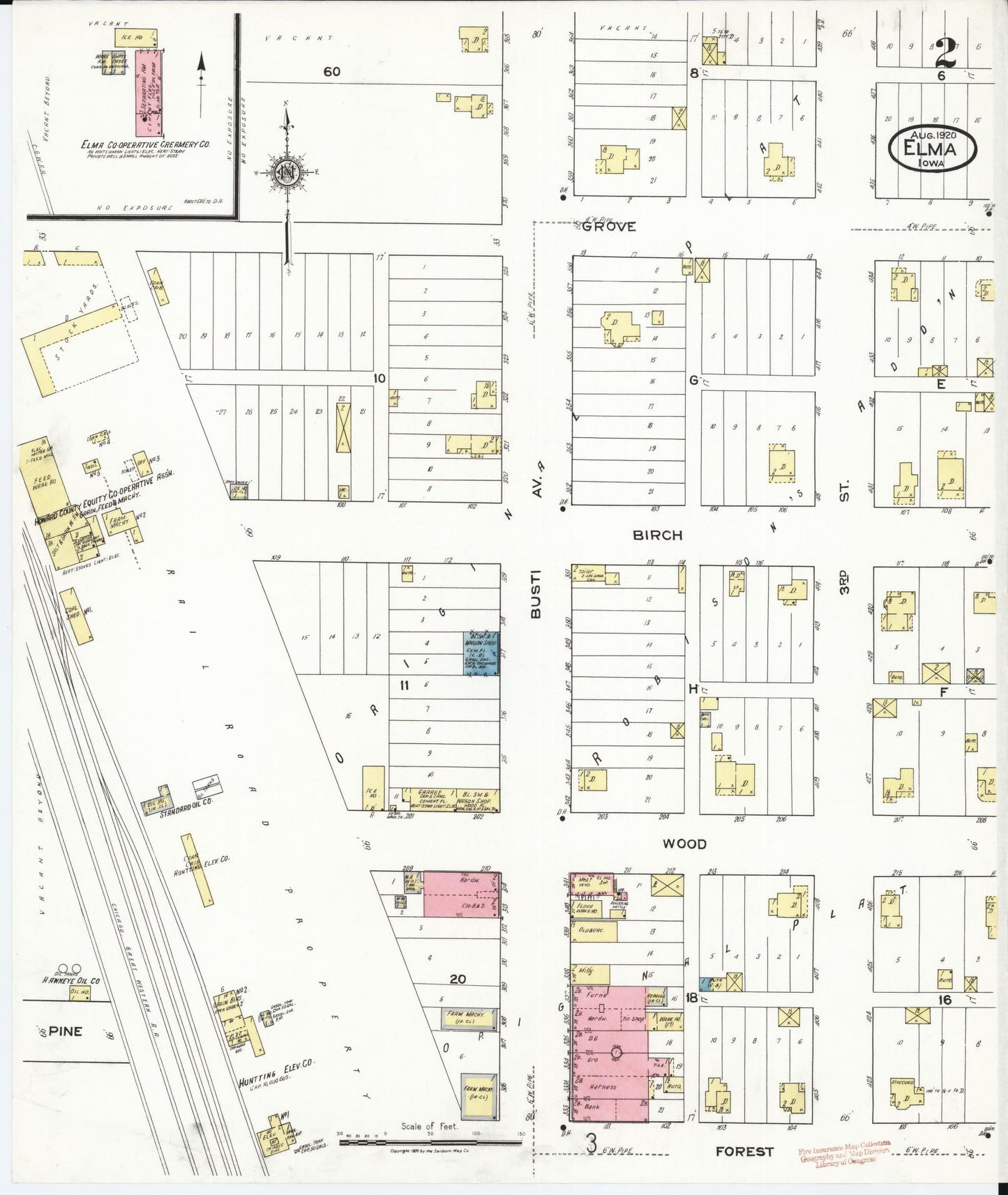 Sanborn Fire Insurance Map from Elma, Howard County, Iowa (1920), Sheet #0002 - Historic Sanborn Fire Insurance Map Print