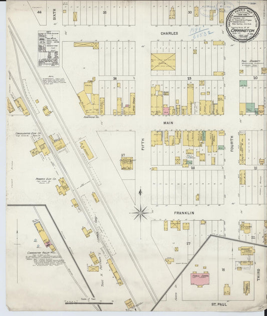 Sanborn Fire Insurance Map from Carrington, Foster County, North Dakota (1898), Sheet #0001 - Historic Sanborn Fire Insurance Map Print, vintage old map wall art, antique decor, genealogy gift, North Dakota North Dakota map