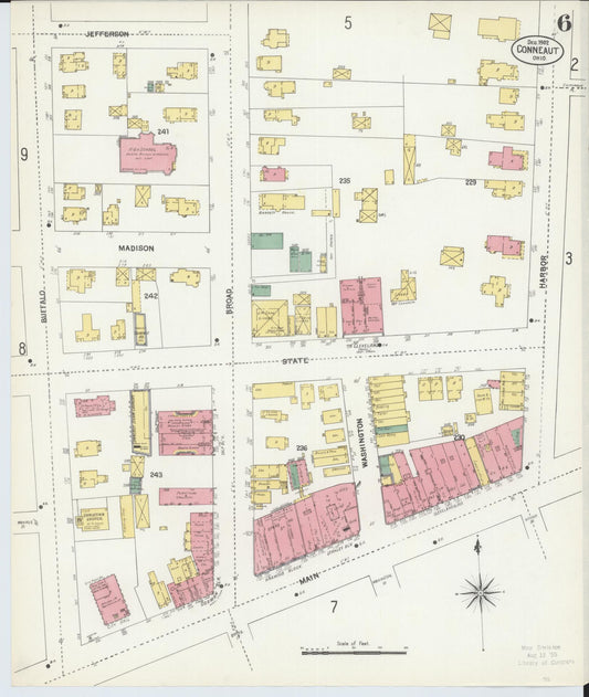 Sanborn Fire Insurance Map from Conneaut, Ashtabula County, Ohio (1902), Sheet #0006 - Historic Sanborn Fire Insurance Map Print, vintage old map wall art, antique decor, genealogy gift, Ohio Ohio map