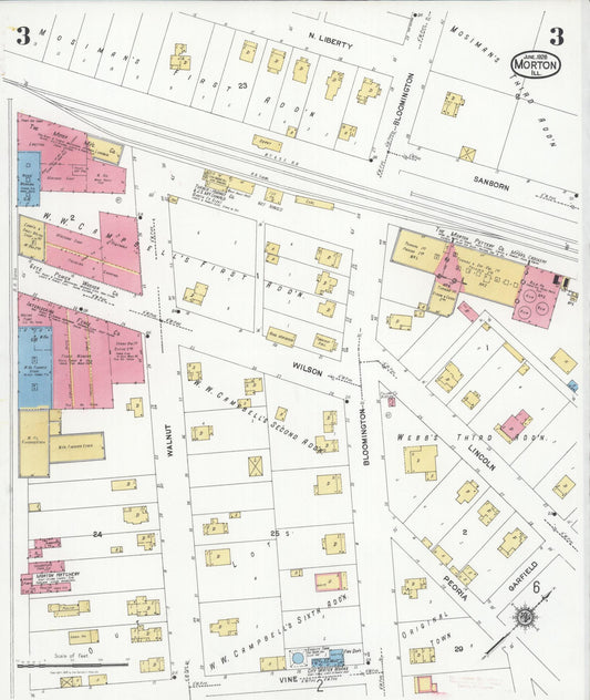 Sanborn Fire Insurance Map from Morton, Tazewell County, Illinois (1926), Sheet #0003 - Historic Sanborn Fire Insurance Map Print, vintage old map wall art, antique decor, genealogy gift, Illinois Illinois map