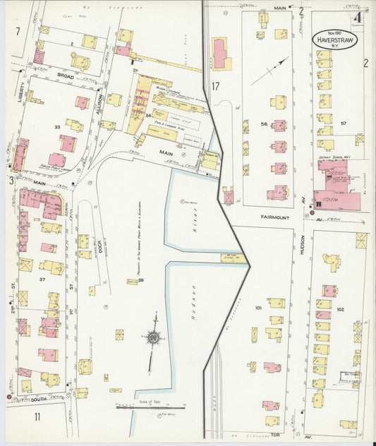 Sanborn Fire Insurance Map from Haverstraw, Rockland County, New York (1910), Sheet #0004 - Historic Sanborn Fire Insurance Map Print, vintage old map wall art, antique decor, genealogy gift, New York New York map