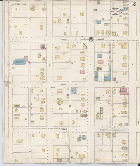 Sanborn Fire Insurance Map from Winkelman, Gila County, Arizona (1931), Sheet #0002 - Historic Sanborn Fire Insurance Map Print, vintage old map wall art, antique decor, genealogy gift, Arizona Arizona map