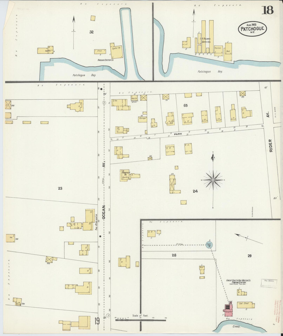 Sanborn Fire Insurance Map from Patchogue, Suffolk County, New York (1902), Sheet #0018 - Complete Map Set gallery image, historic Sanborn map, vintage wall art, New York New York