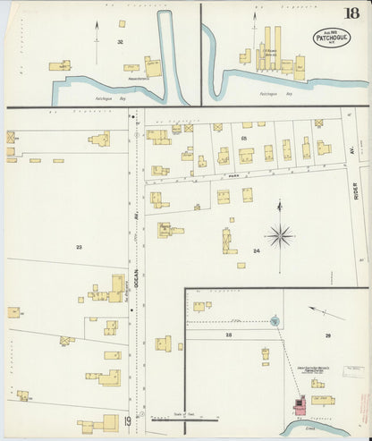 Sanborn Fire Insurance Map from Patchogue, Suffolk County, New York (1902), Sheet #0018 - Complete Map Set gallery image, historic Sanborn map, vintage wall art, New York New York