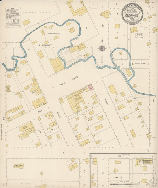 Sanborn Fire Insurance Map from Browning, Teton County, Montana. (1916) – Historic Sanborn Fire Insurance Map Print