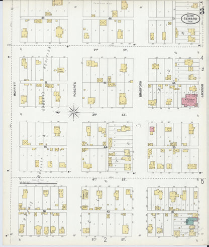 Sanborn Fire Insurance Map from Seward, Seward County, Nebraska (1899), Sheet #0003 - Complete Map Set gallery image, historic Sanborn map, vintage wall art, Nebraska Nebraska