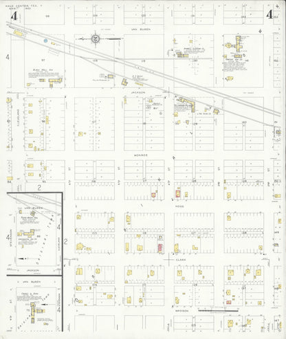 Sanborn Fire Insurance Map from Hale Center, Hale County, Texas (1933), Sheet #0004 - Complete Map Set gallery image, historic Sanborn map, vintage wall art, Texas Texas