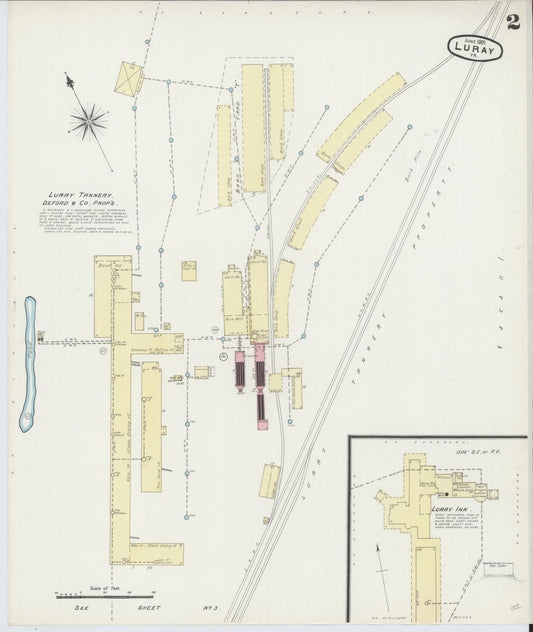 Sanborn Fire Insurance Map from Luray, Page County, Virginia (1891), Sheet #0002 - Historic Sanborn Fire Insurance Map Print, vintage old map wall art, antique decor, genealogy gift, Virginia Virginia map