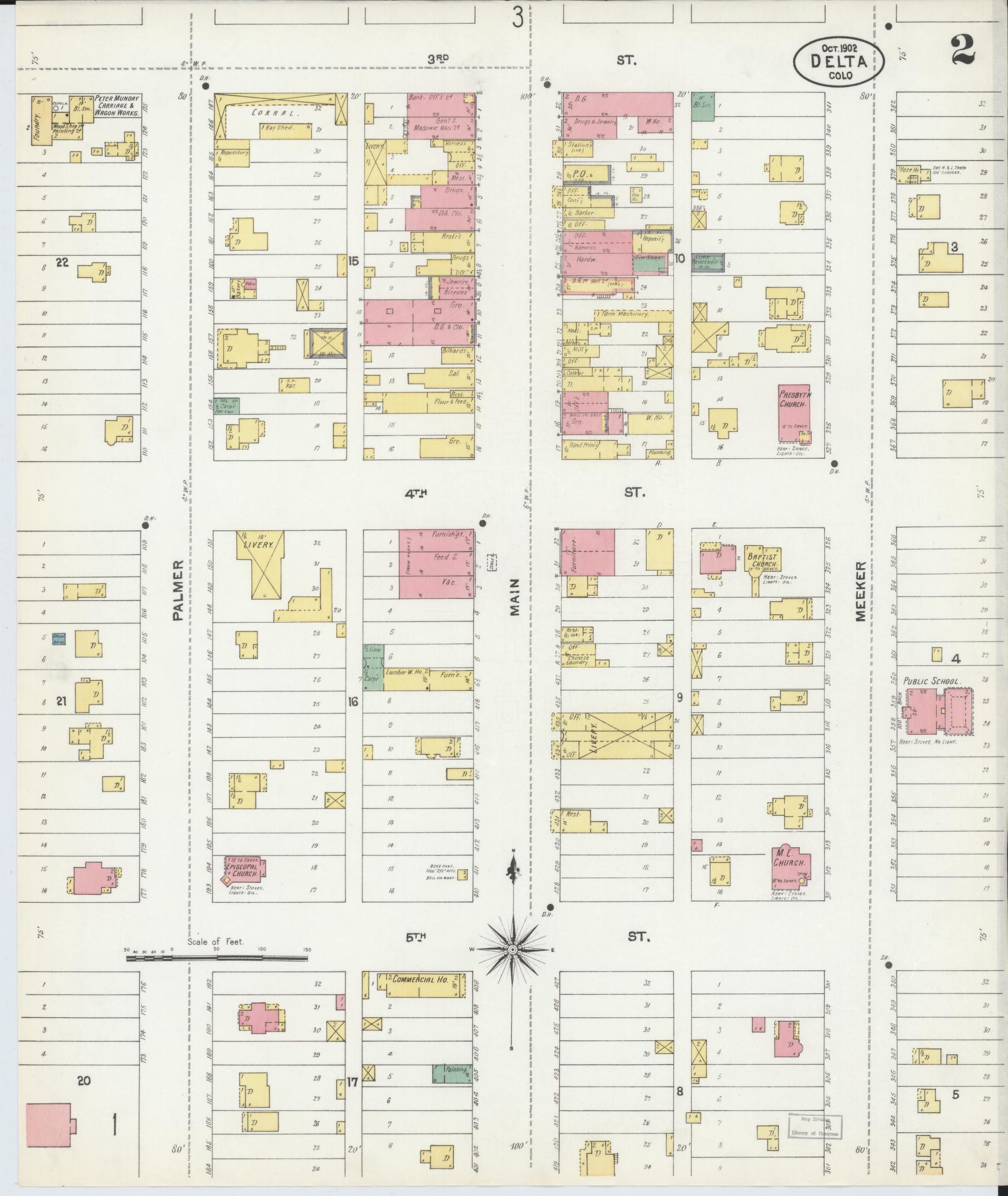 Sanborn Fire Insurance Map from Delta, Delta County, Colorado (1902), Sheet #0002 - Complete Map Set gallery image, historic Sanborn map, vintage wall art, Colorado Colorado