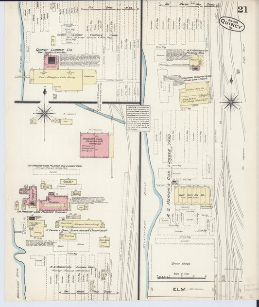 Sanborn Fire Insurance Map from Quincy, Adams County, Illinois (1883), Sheet #0021 - Historic Sanborn Fire Insurance Map Print, vintage old map wall art, antique decor, genealogy gift, Illinois Illinois map