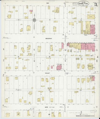 Sanborn Fire Insurance Map from Hamilton, Hancock County, Illinois (1912), Sheet #0003 - Historic Sanborn Fire Insurance Map Print, vintage old map wall art, antique decor, genealogy gift, Illinois Illinois map