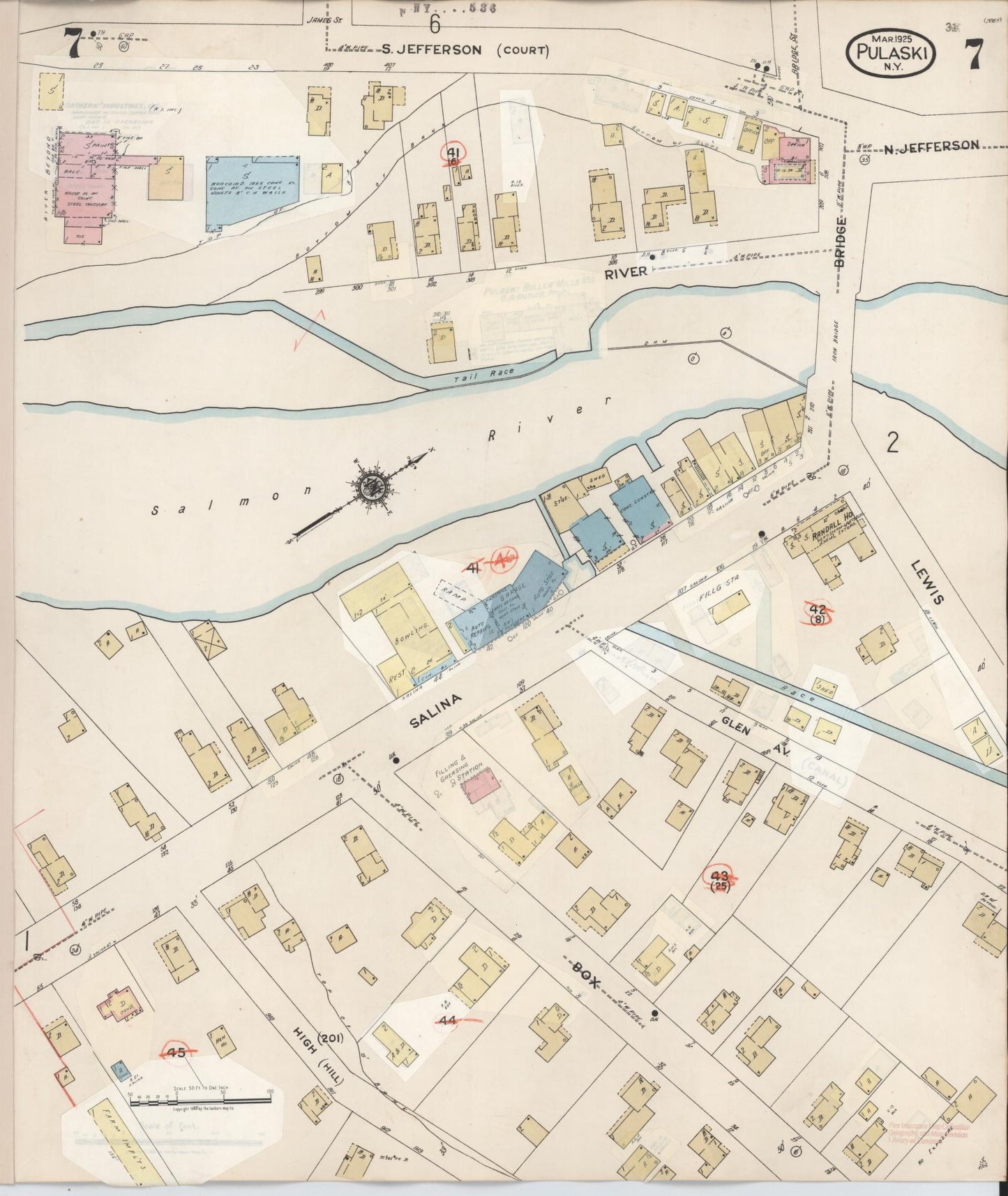 Sanborn Fire Insurance Map from Pulaski, Oswego County, New York (1959), Sheet #0007 - Complete Map Set gallery image, historic Sanborn map, vintage wall art, New York New York