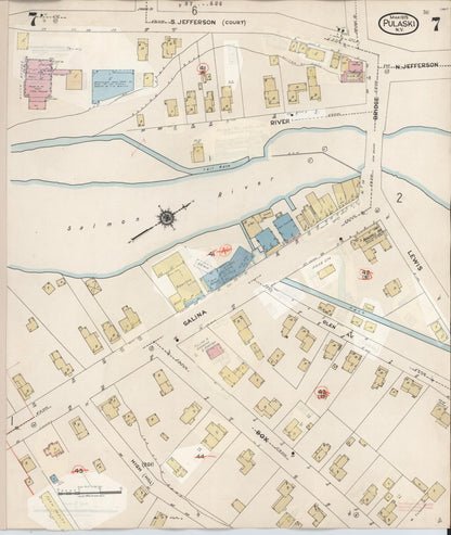 Sanborn Fire Insurance Map from Pulaski, Oswego County, New York (1959), Sheet #0007 - Complete Map Set gallery image, historic Sanborn map, vintage wall art, New York New York
