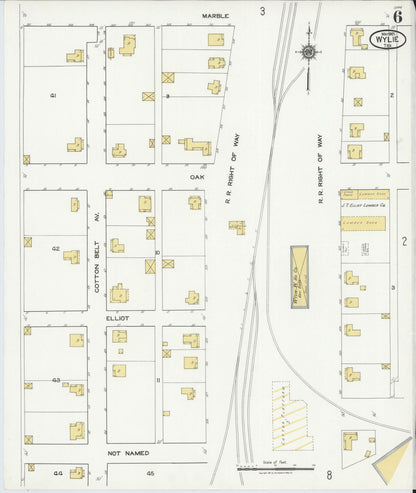 Sanborn Fire Insurance Map from Wylie, Collin County, Texas (1921), Sheet #0006 - Complete Map Set gallery image, historic Sanborn map, vintage wall art, Texas Texas