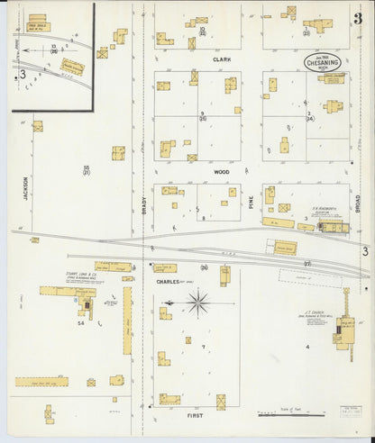 Sanborn Fire Insurance Map from Chesaning, Saginaw County, Michigan (1900), Sheet #0003 - Complete Map Set gallery image, historic Sanborn map, vintage wall art, Michigan Michigan