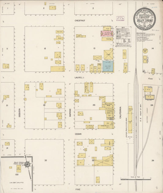 Sanborn Fire Insurance Map from Valley Spring, Calaveras County, California. (1914) – Historic Sanborn Fire Insurance Map Print