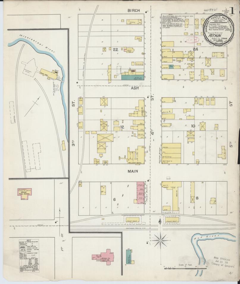 Sanborn Fire Insurance Map from Aitkin, Aitkin County, Minnesota. (1892) – Map View