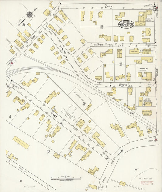 Sanborn Fire Insurance Map from Groveton, Coos County, New Hampshire (1921), Sheet #0005 - Historic Sanborn Fire Insurance Map Print, vintage old map wall art, antique decor, genealogy gift, New Hampshire New Hampshire map