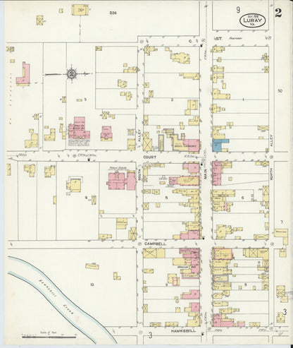 Sanborn Fire Insurance Map from Luray, Page County, Virginia (1912), Sheet #0002 - Complete Map Set gallery image, historic Sanborn map, vintage wall art, Virginia Virginia