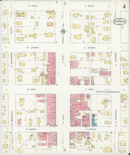 Sanborn Fire Insurance Map from Abingdon, Knox County, Illinois (1912), Sheet #0004 - Historic Sanborn Fire Insurance Map Print, vintage old map wall art, antique decor, genealogy gift, Illinois Illinois map