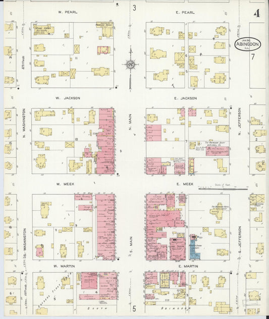 Sanborn Fire Insurance Map from Abingdon, Knox County, Illinois (1912), Sheet #0004 - Historic Sanborn Fire Insurance Map Print, vintage old map wall art, antique decor, genealogy gift, Illinois Illinois map