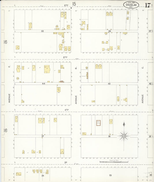 Sanborn Fire Insurance Map from Douglas, Cochise County, Arizona (1904), Sheet #0017 - Historic Sanborn Fire Insurance Map Print, vintage old map wall art, antique decor, genealogy gift, Arizona Arizona map